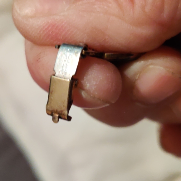 Antique oval Black Onyx Sterling+1/20 14kt Genuine gold filled bracelet 8"  50's - Picture 16 of 17